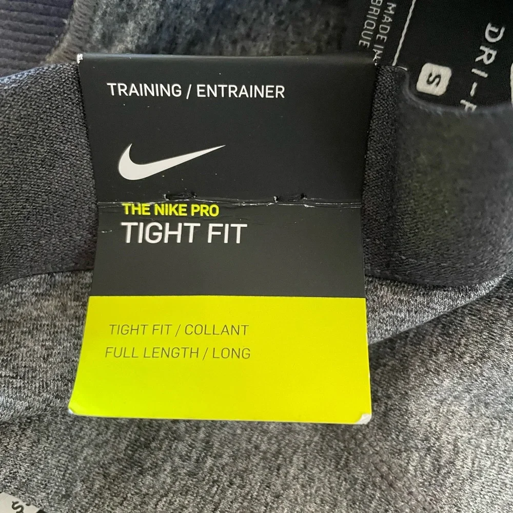 Nike Pro Warm Womens Small Gray Heather Dri FIT Training Tights Leggings NWT
